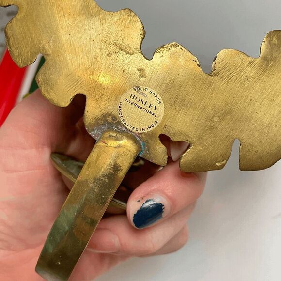 VTG Brass Wreath Wall Candle Holders Hosley Holiday Christmas Decor - Picture 2 of 10